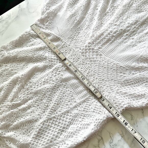 Chico’s Sz 0 White Eyelet Lace Handkerchief Hem Halter Dress Women’s Size Small - Picture 13 of 13